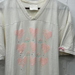 Vintage 90s night gown sleep shirt with bows flowers and hearts